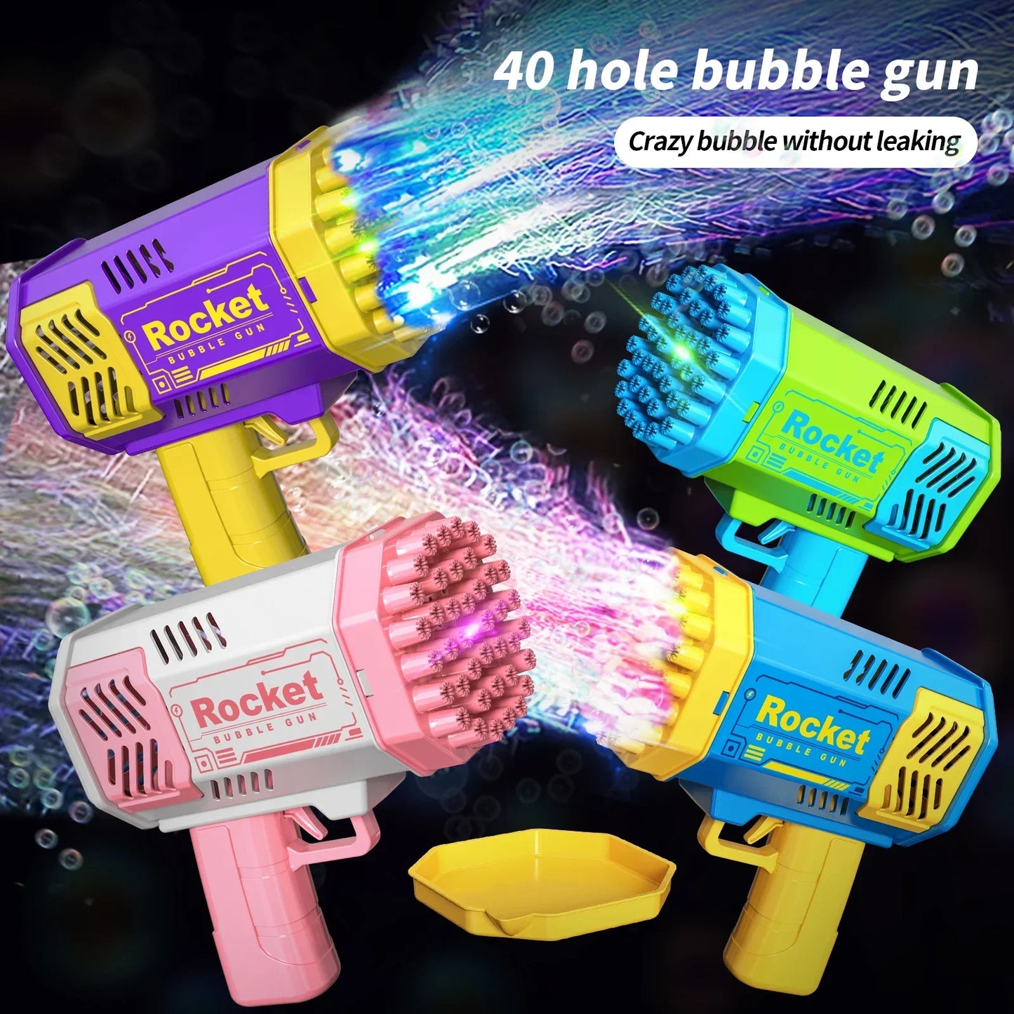 40 Hole Chibi Light Electric Bubble Machine Gun